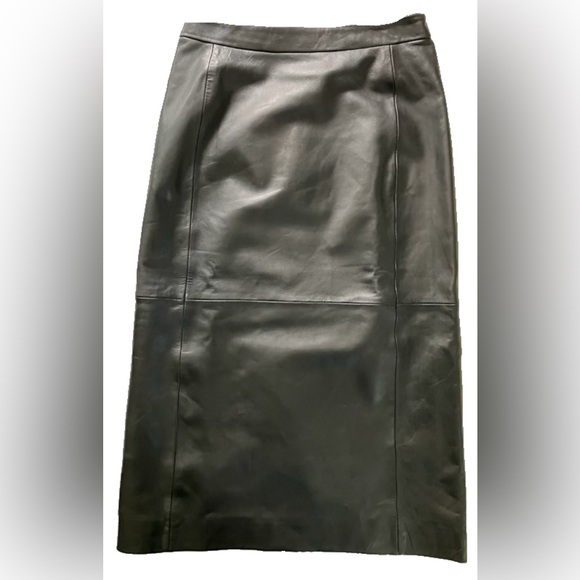 Sézane Magalia black leather midi skirt 38/6 - Picture 6 of 13